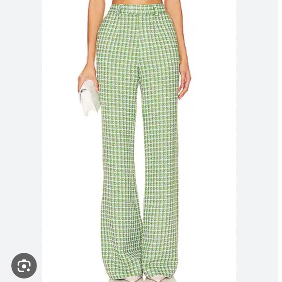 sau lee Pants - Green Checkered Women's Trousers